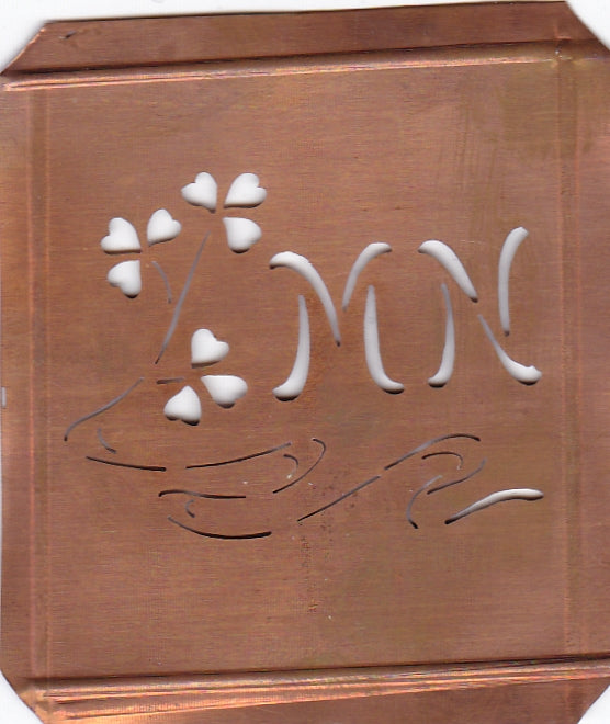 MN - Außergewöhnliche alte Monogrammschablone