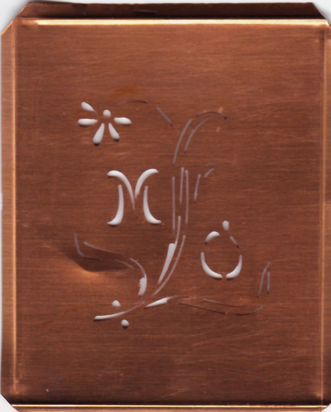 MO - Hübsche, verspielte Monogramm Schablone Blumenumrandung
