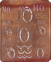 MO - Uralte Monogrammschablone aus Kupferblech