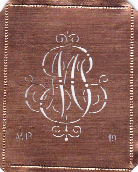 MP - Alte verschlungene zarte Stickschablone