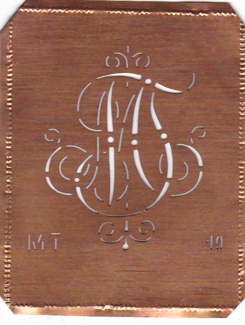 MT - Alte verschlungene zarte Stickschablone