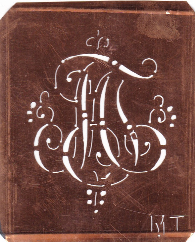 MT - Hübsche alte verschnörkelte Monogrammschablone