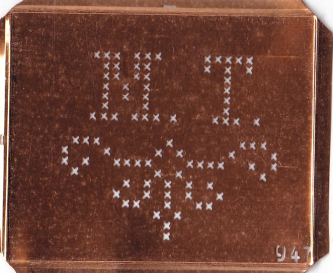 MT - Alte niedliche Kreuzstich Monogramm Schablone