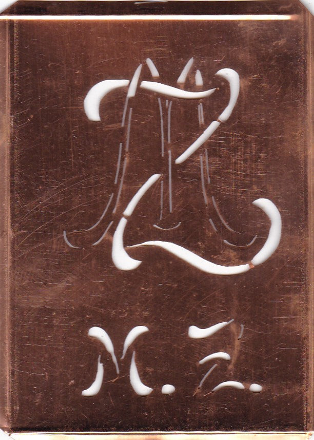 MZ - Stickschablone für 2 verschiedene Monogramme