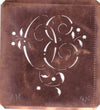 OE - Alte Schablone aus Kupferblech mit klassischem verschlungenem Monogramm 