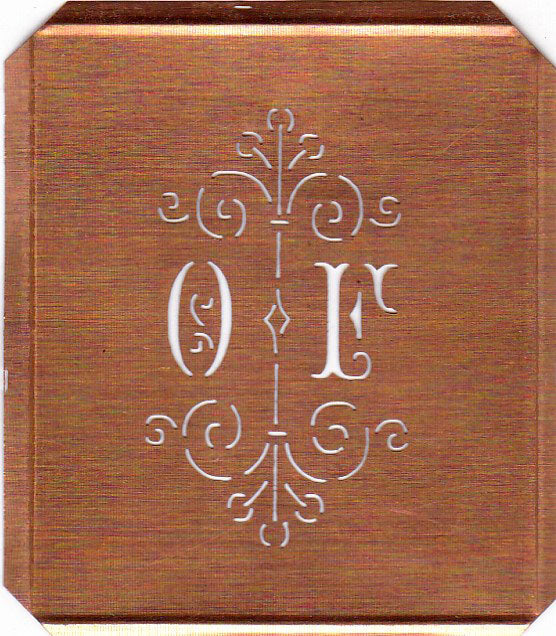 OF - Besonders hübsche alte Monogrammschablone