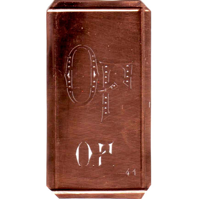 OF - Alte Monogramm Schablone zum Sticken