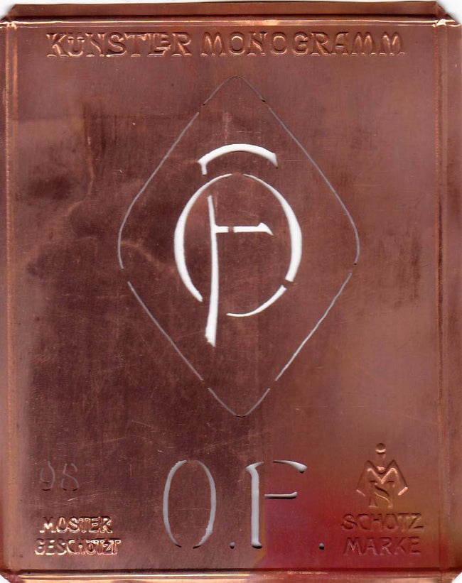 OF - Besondere Jugendstil Monogrammschablone