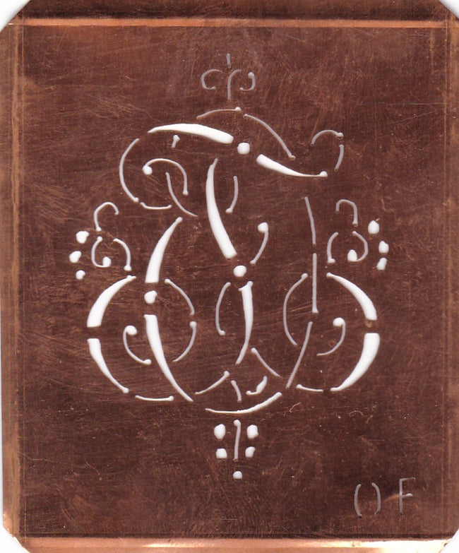 OF - Hübsche alte verschnörkelte Monogrammschablone