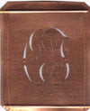 OF - Hübsche alte Kupfer Schablone mit 3 Monogramm-Ausführungen