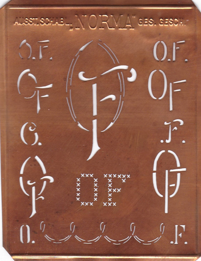 OF - Hübsche alte Monogrammschablone