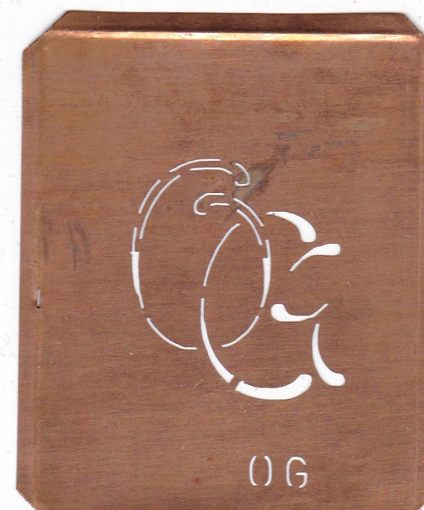 OG - 90 Jahre alte Stickschablone für hübsche Handarbeits Monogramme