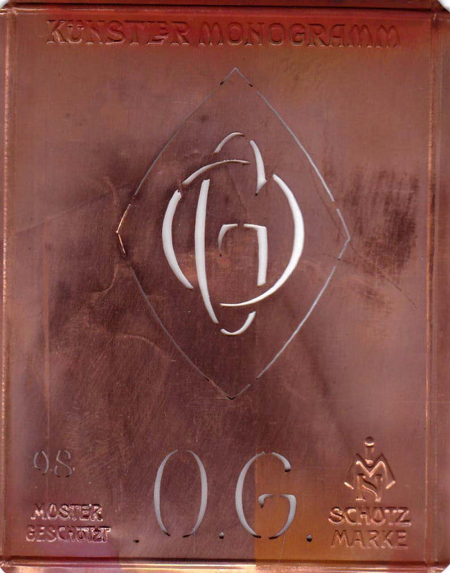 OG - Besondere Jugendstil Monogrammschablone