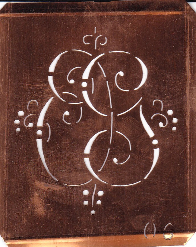 OG - Hübsche alte verschnörkelte Monogrammschablone