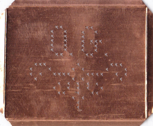 OG - Alte niedliche Kreuzstich Monogramm Schablone
