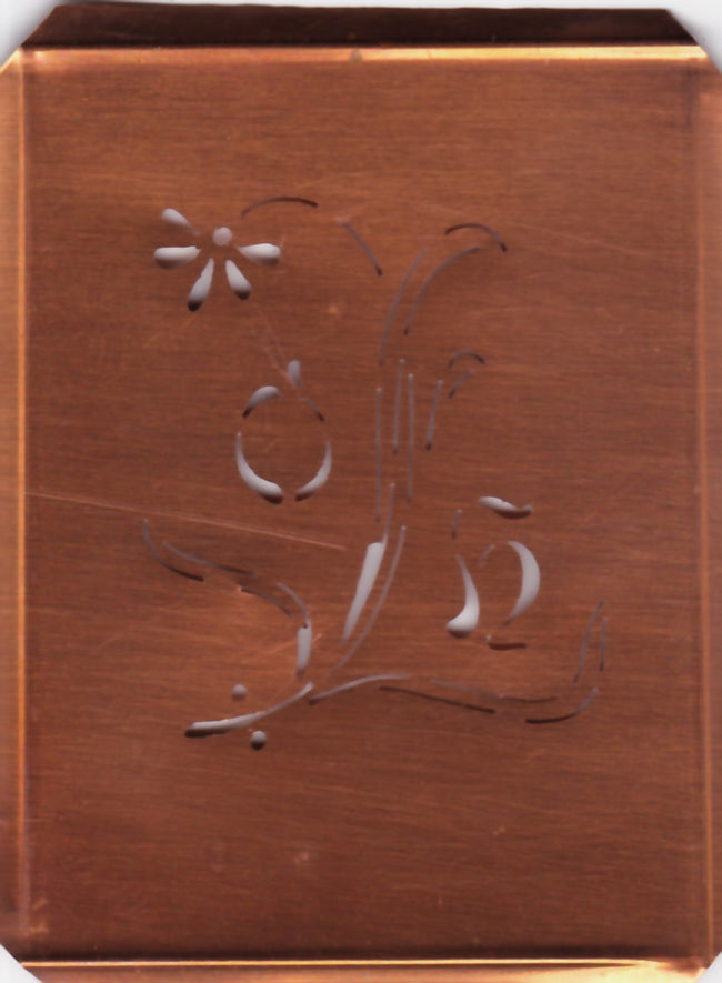 OH - Hübsche, verspielte Monogramm Schablone Blumenumrandung