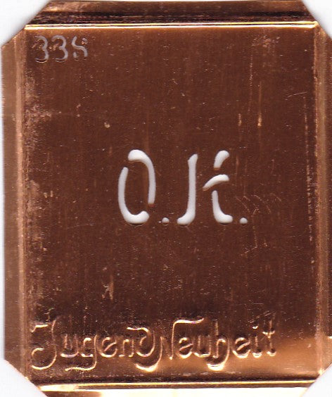 OH - Kleine Monogramm Schablone zum Besticken von Herrenhemden