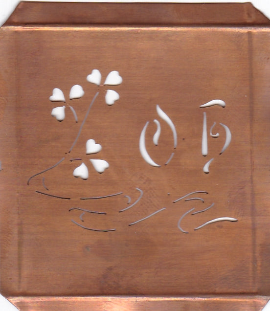OH - Außergewöhnliche alte Monogrammschablone