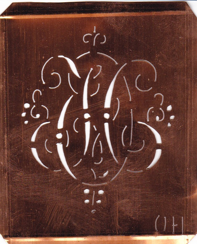 OH - Hübsche alte verschnörkelte Monogrammschablone