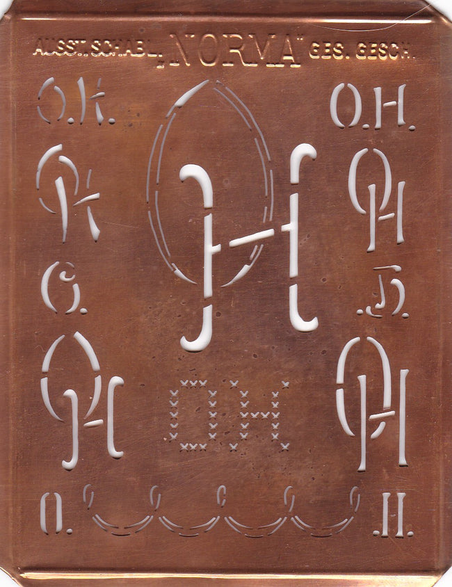 OH - Hübsche alte Monogrammschablone