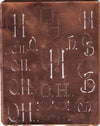 OH - Große attraktive Kupferschablone mit vielen Monogrammen