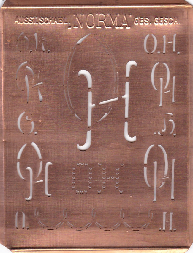 OH - Hübsche alte Monogrammschablone