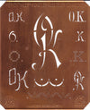 OK - Alte Kupferschablone mit 7 verschiedenen Monogrammen