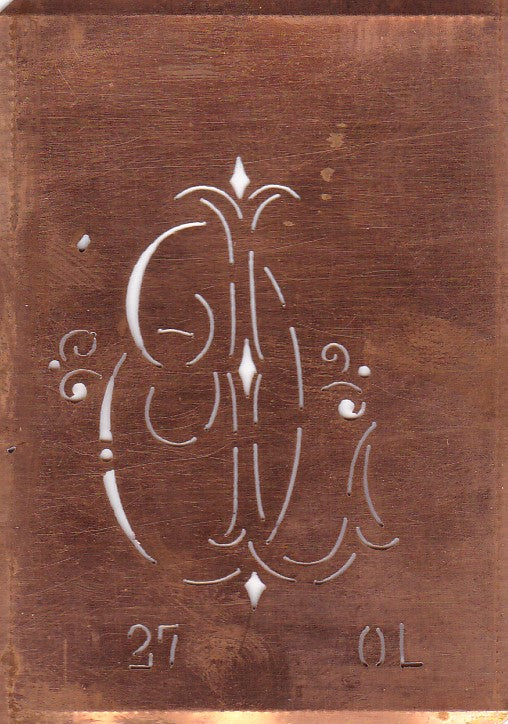 OL - Interessante Monogramm Schablone zum Sticken