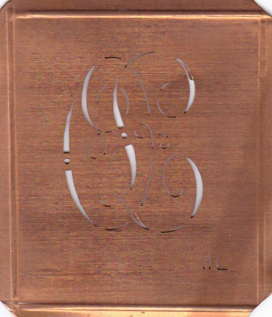 OL - Alte Monogramm Schablone zum Sticken