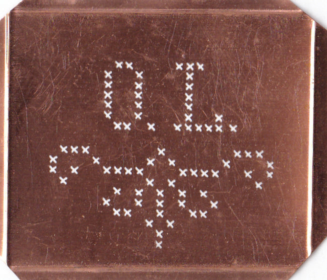 OL - Alte niedliche Kreuzstich Monogramm Schablone