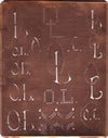 OL - Große attraktive Kupferschablone mit vielen Monogrammen