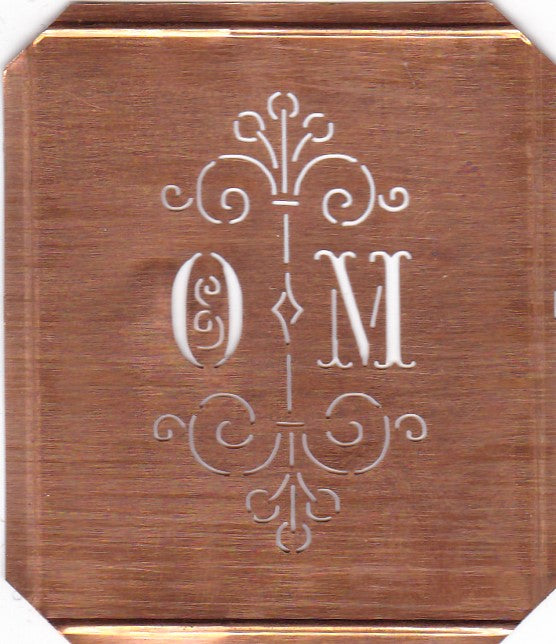 OM - Besonders hübsche alte Monogrammschablone