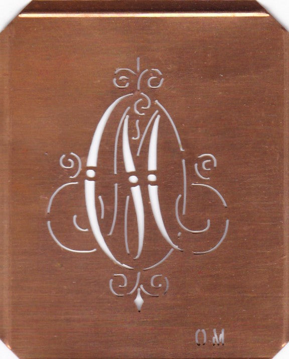 OM - Alte, verschlungene Monogrammschablone