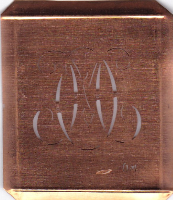 OM - Alte Monogramm Schablone zum Sticken und vieles mehr