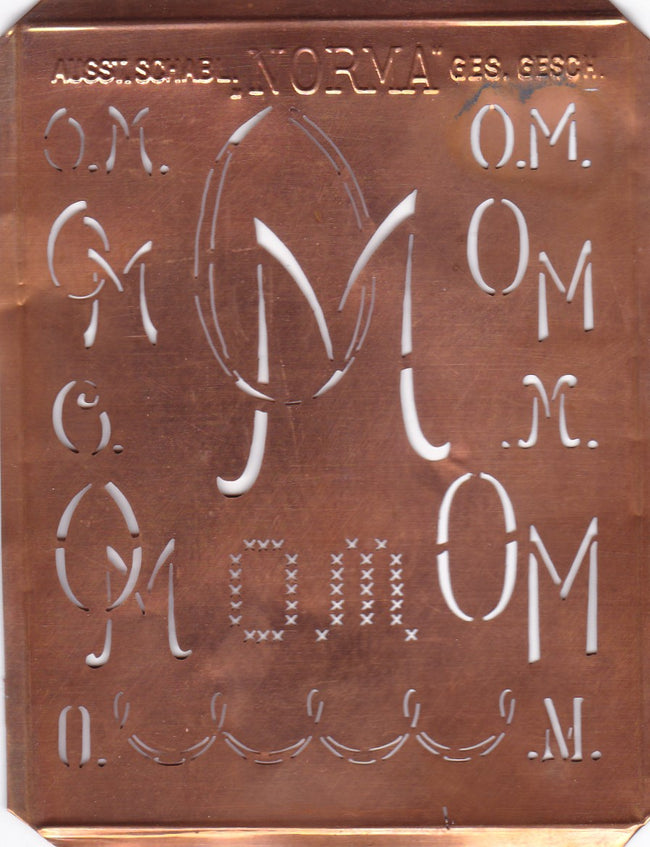 OM - Hübsche alte Monogrammschablone
