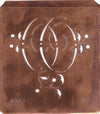 OO - Alte Schablone aus Kupferblech mit klassischem verschlungenem Monogramm 