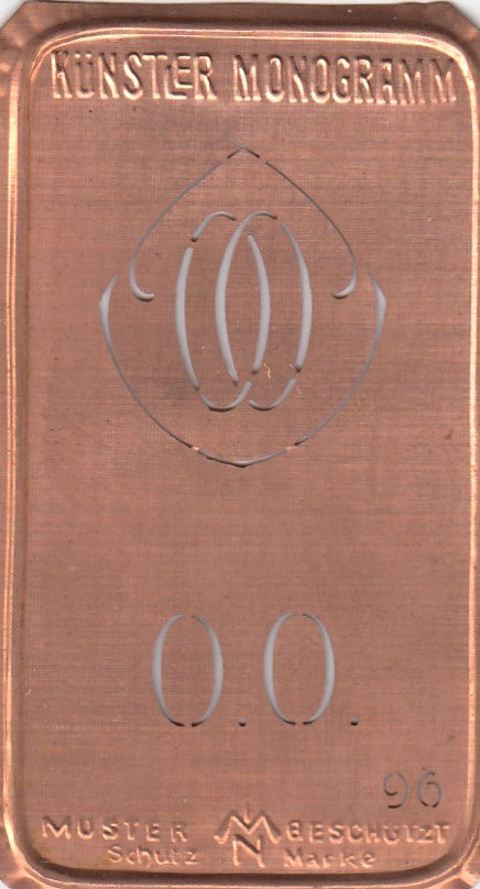 OO - Alte Jugendstil Stickschablone - Medaillon-Design