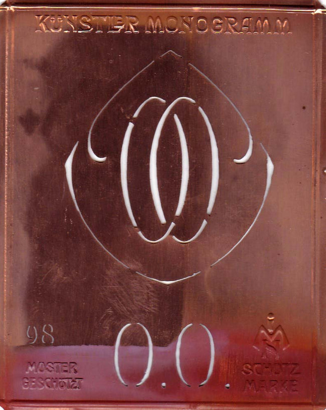 OO - Besondere Jugendstil Monogrammschablone