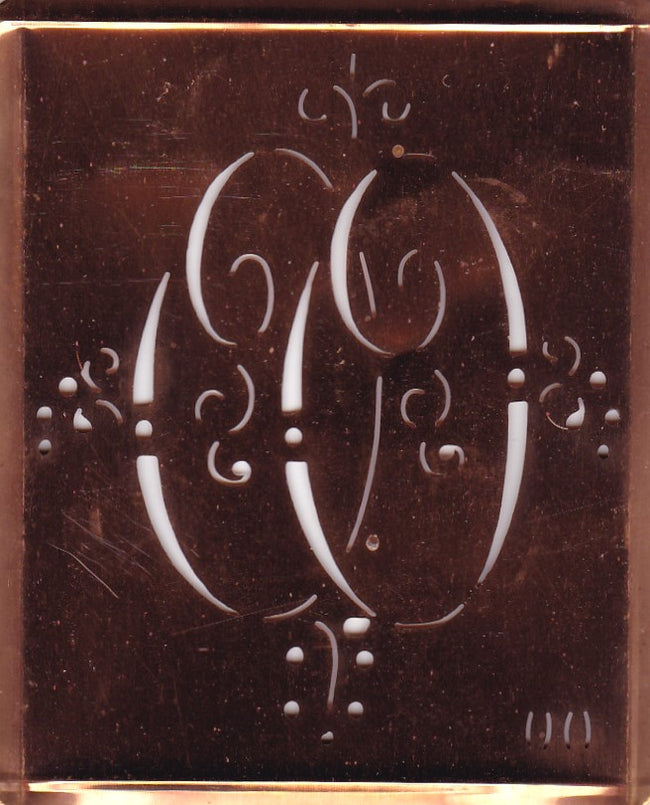 OO - Alte Monogramm Schablone mit nostalgischen Schnörkeln