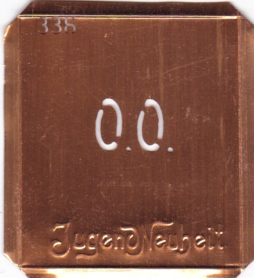 OO - Kleine Monogramm Schablone zum Besticken von Herrenhemden