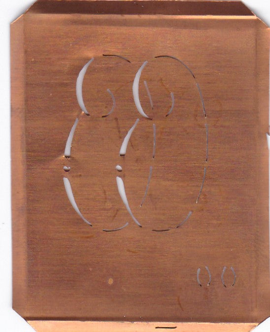 OO - Uralte Monogramm Schablone zum Sticken