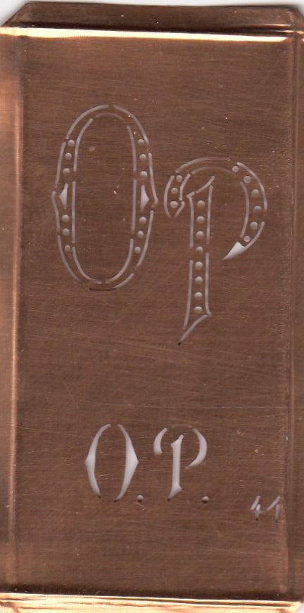 OP - Alte Monogramm Schablone zum Sticken
