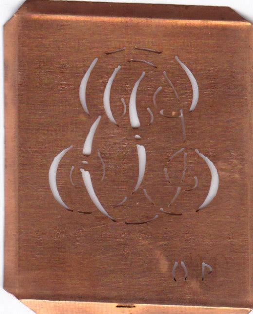 OP - Alte Monogramm Schablone zum Sticken