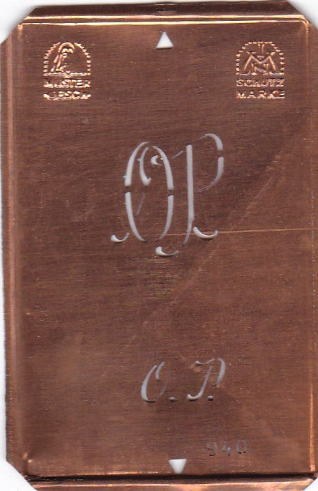 OP - Alte Monogramm Schablone zum Sticken