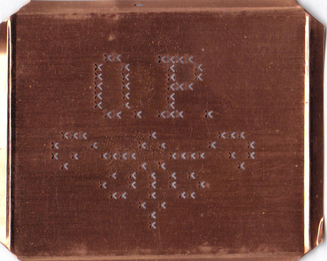 OP - Alte niedliche Kreuzstich Monogramm Schablone
