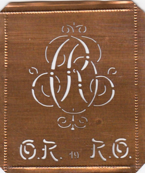 OR - Alte verschlungene zarte Stickschablone