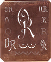 OR - Alte Kupferschablone mit 7 verschiedenen Monogrammen