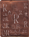 OR - Große attraktive Kupferschablone mit vielen Monogrammen