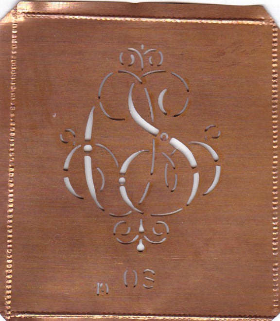 OS - Alte verschlungene zarte Stickschablone