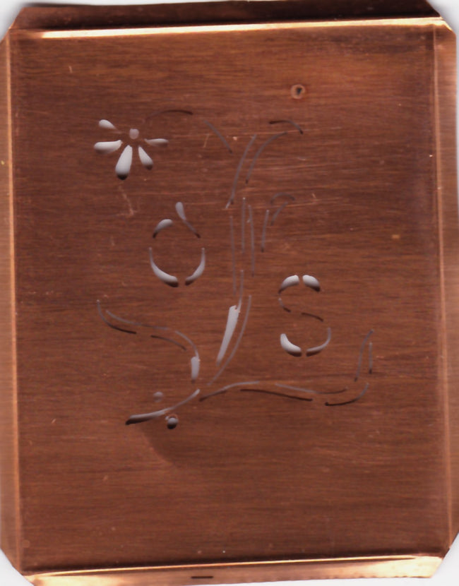 OS - Hübsche, verspielte Monogramm Schablone Blumenumrandung